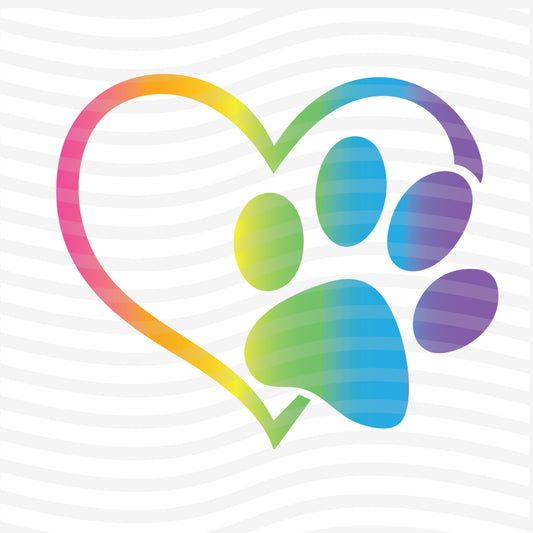 Heart Paw Print Sublimation