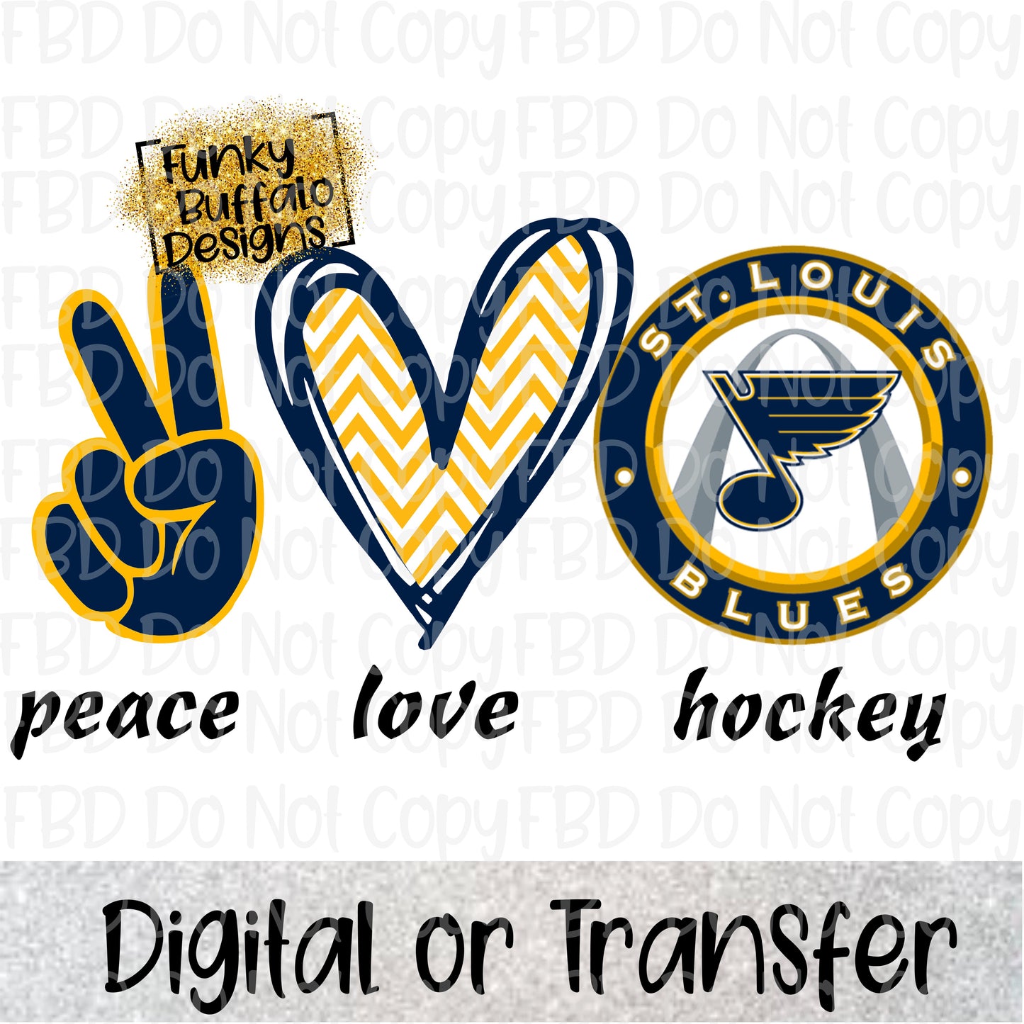Peace Love Hockey St Louis Blues