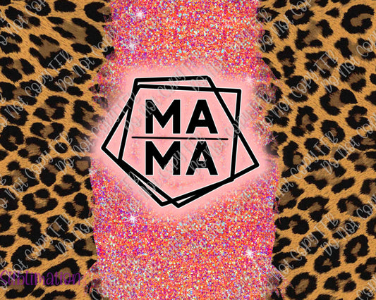 Mama Pink Leopard Tumbler Sublimation Prints