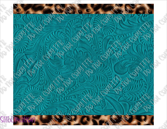 Turquoise Leopard Trim 20oz Skinny Straight Sublimation (ASUB)