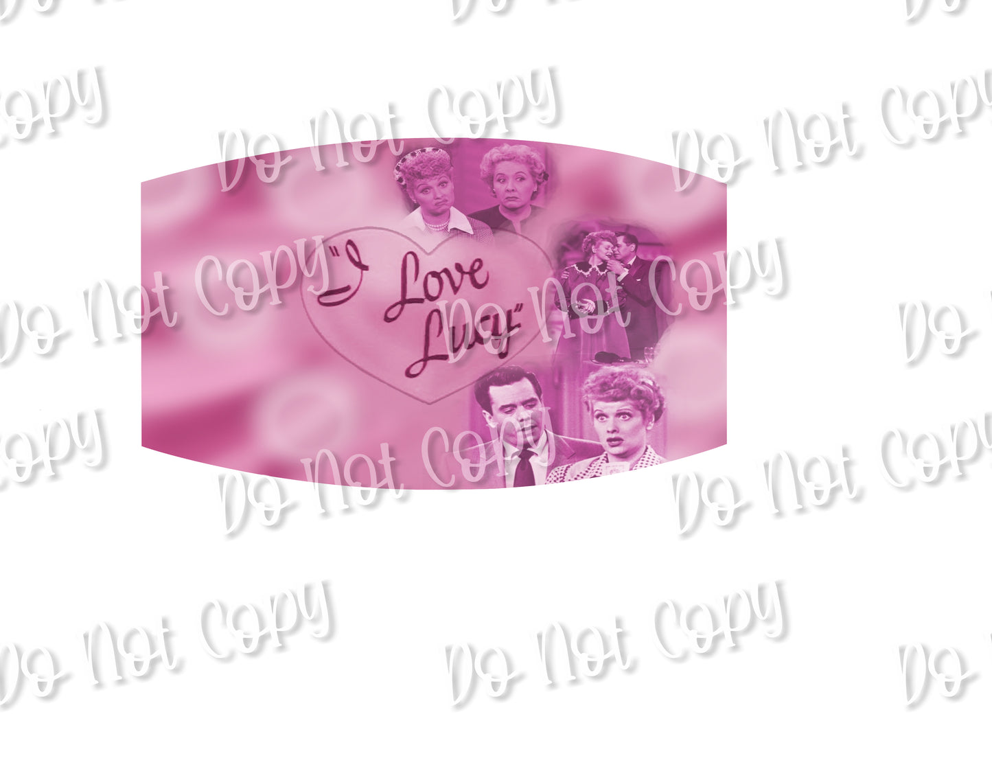 I Love Lucy sublimation mask print