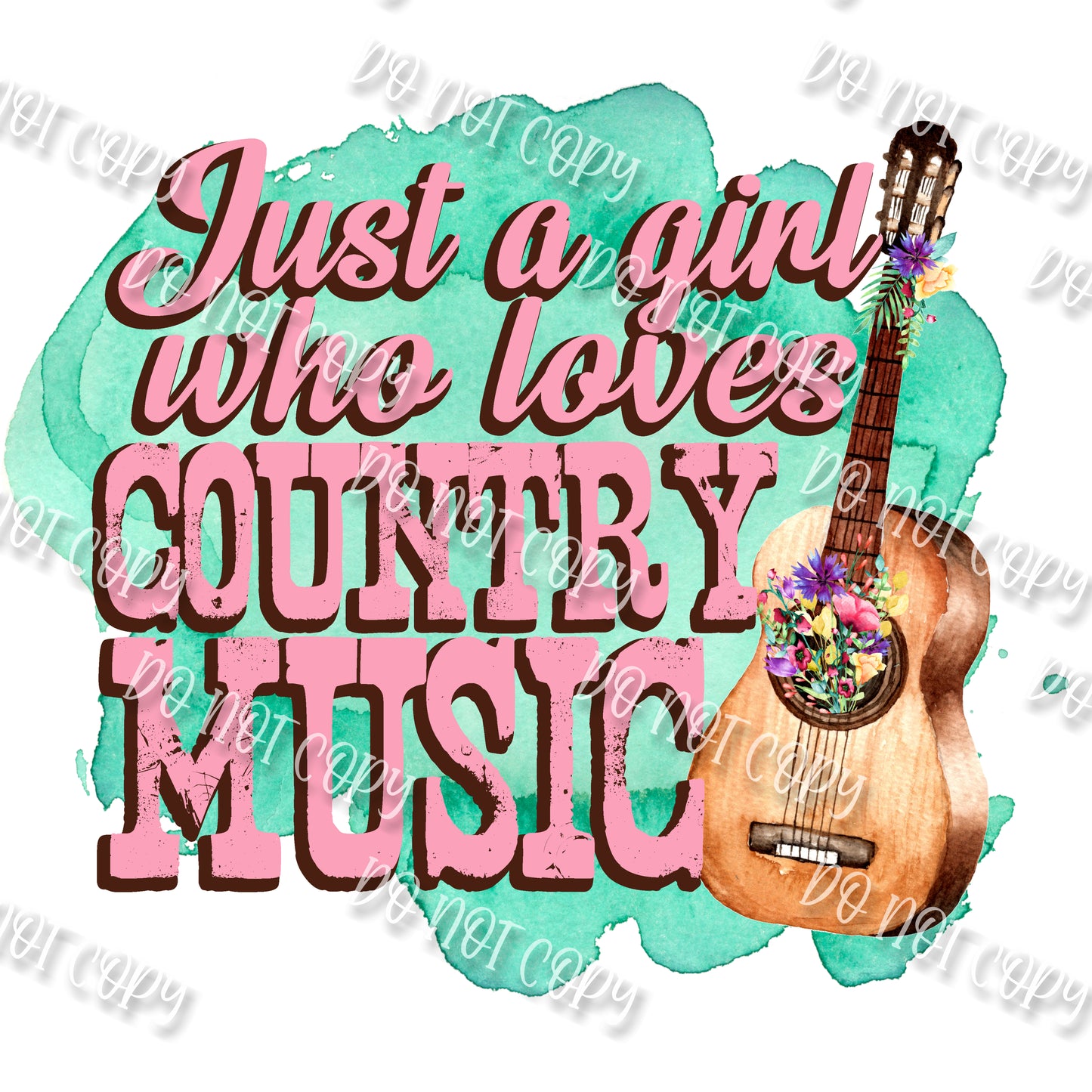 Just a Girl Who Loves Country Music Sublimation Print