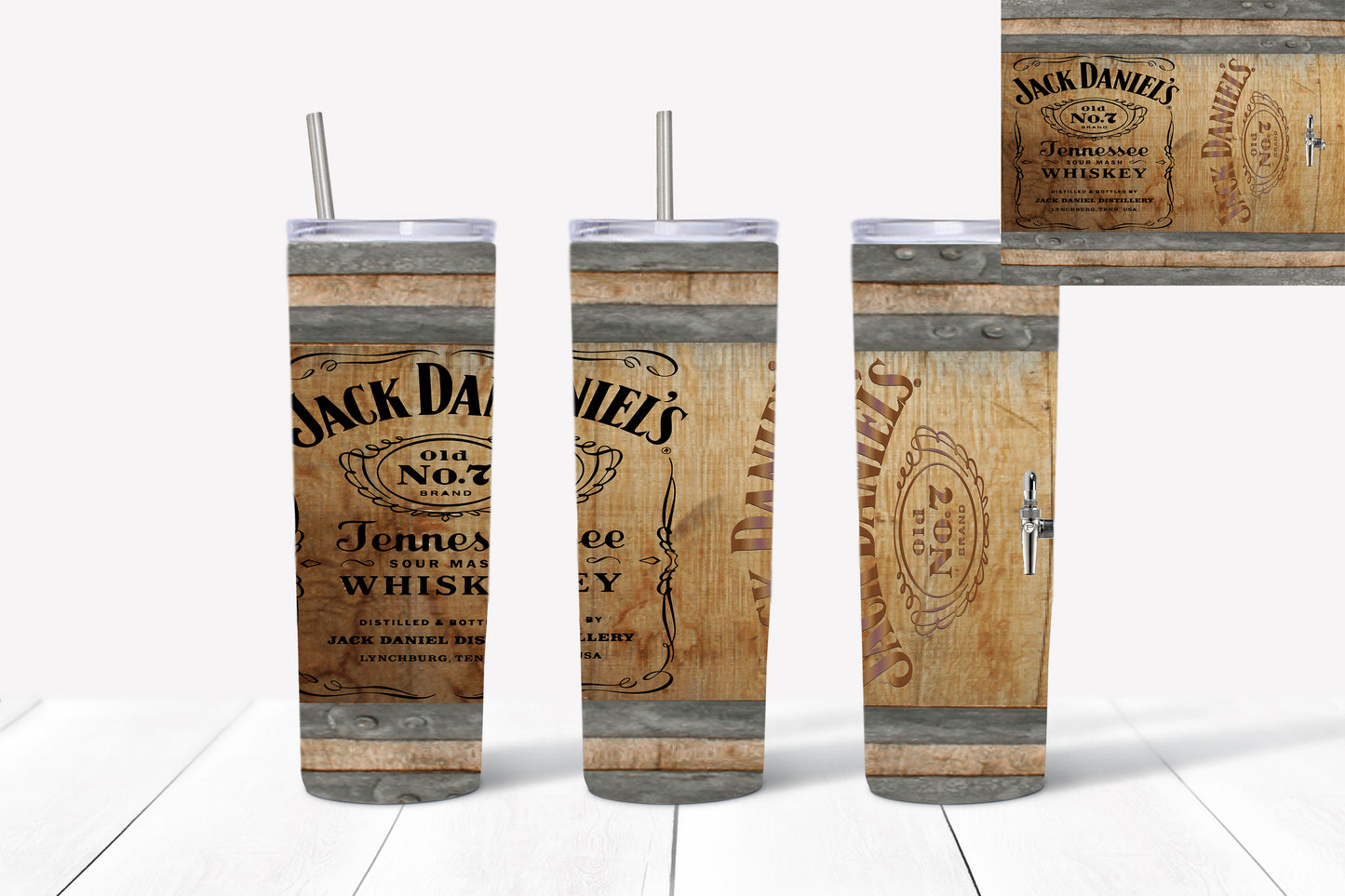 Jack Daniels 20oz Skinny Sublimation Print