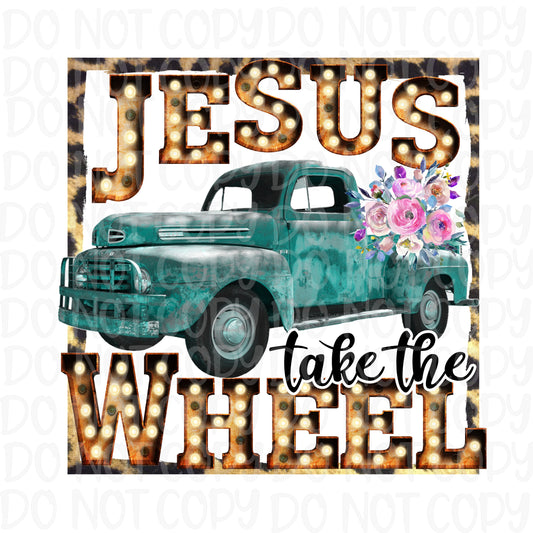 Jesus Take the Wheel Sublimation Print