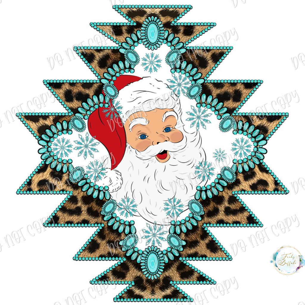 Leopard Turquoise Santa Sublimation