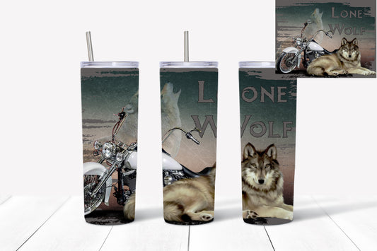 Lone Wolf 20oz Skinny Sublimation Print