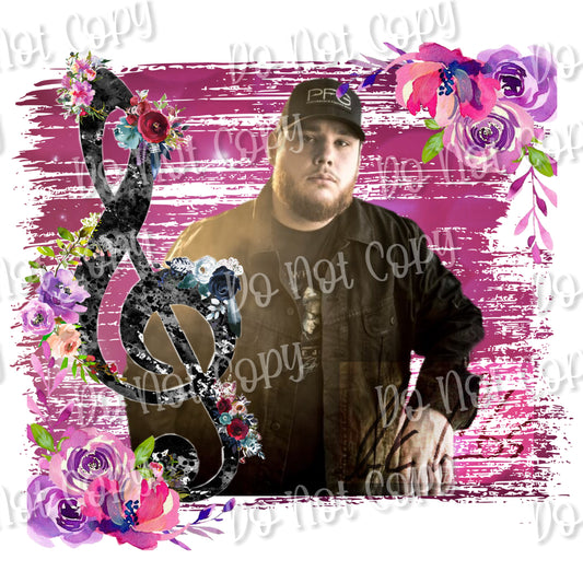 Luke Combs Purple Sublimation Print