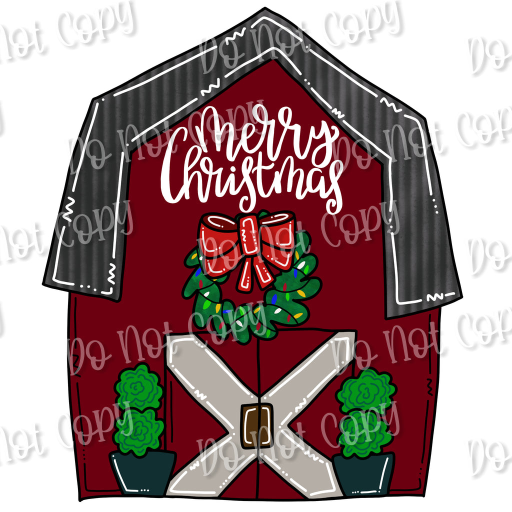 Merry Christmas Barn Sublimation