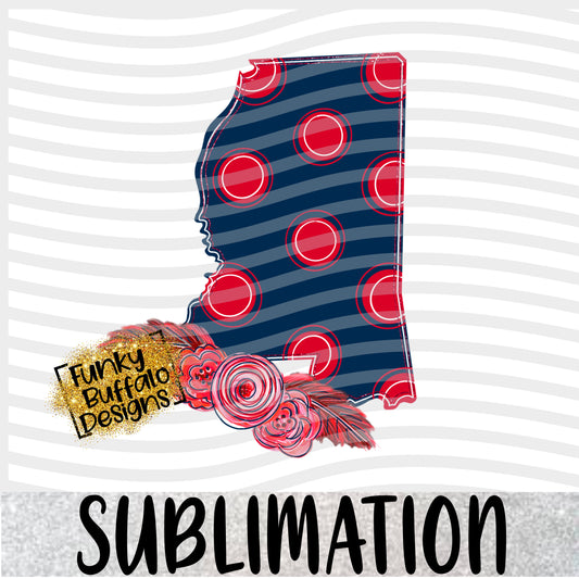 Mississippi Floral Polka Dot Sublimation