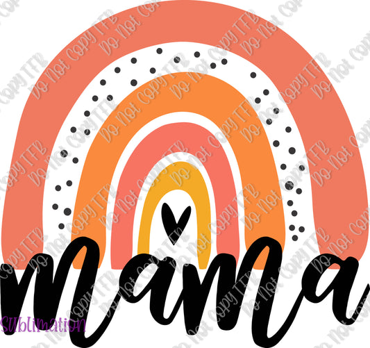 Mama/Mini Rainbow Orange Sublimation