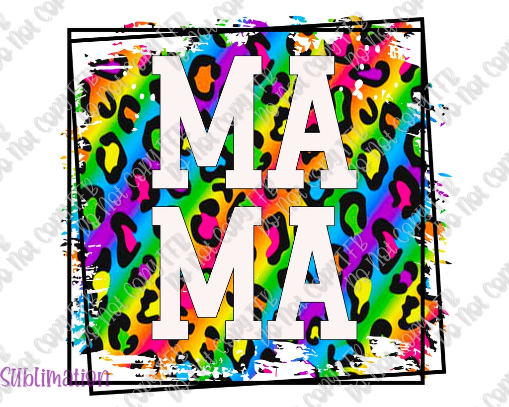 Neon Leopard Mama/Mini Sublimation