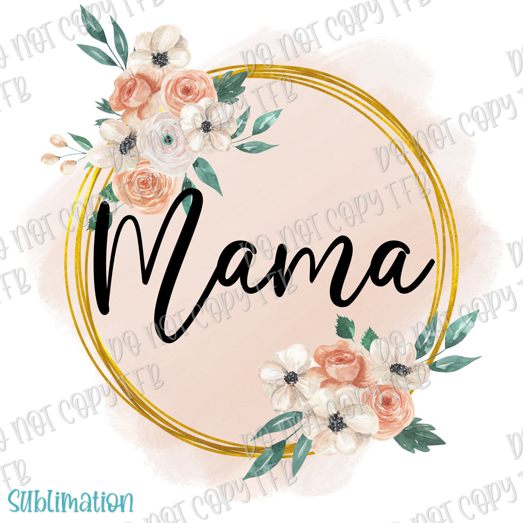 Mama/Mini Peach Floral Sublimation