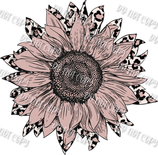 Mauve Leopard Sunflower Sublimation