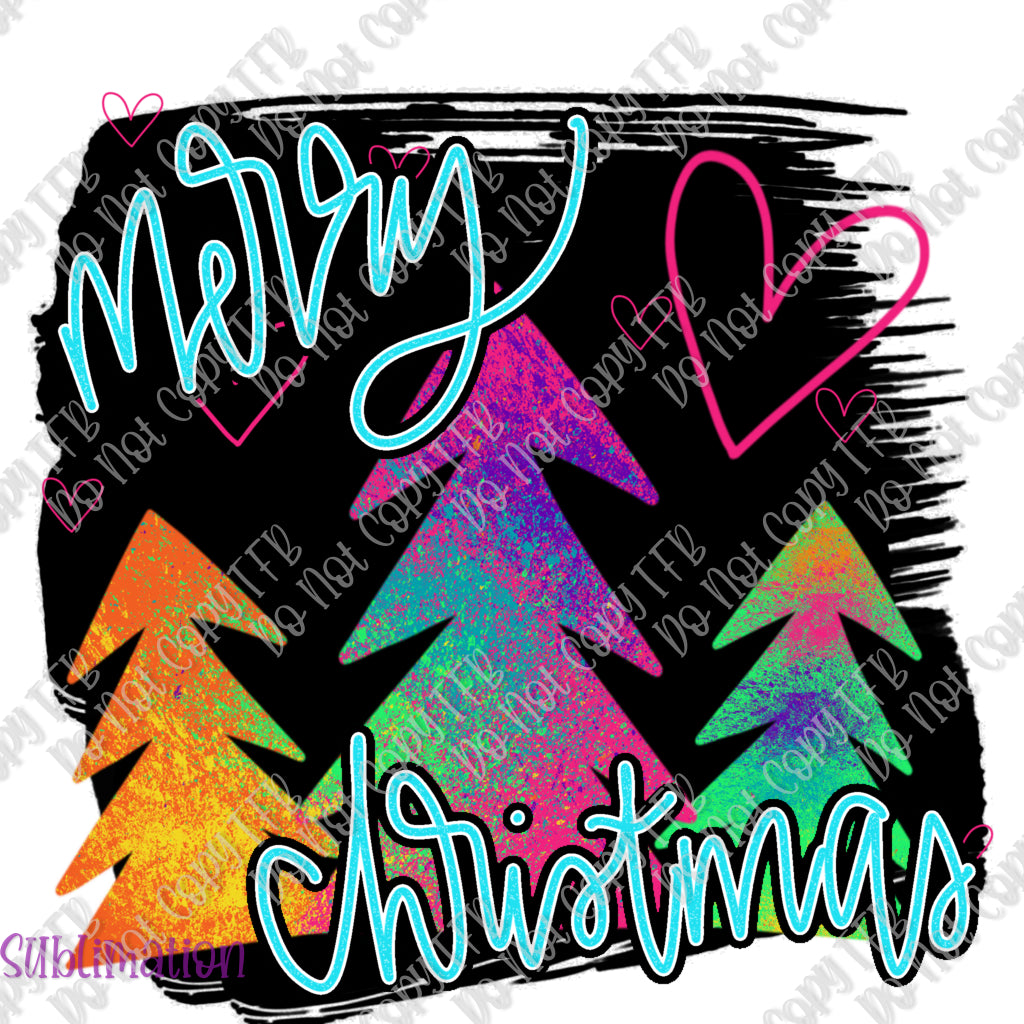 Merry Christmas Trees Sublimation