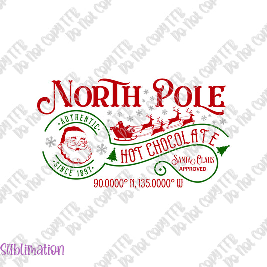 North Pole Hot Cocoa Sublimation