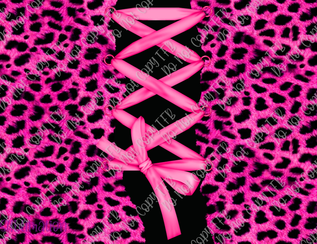 Pink Leopard Corset 20oz Skinny Straight Sublimation