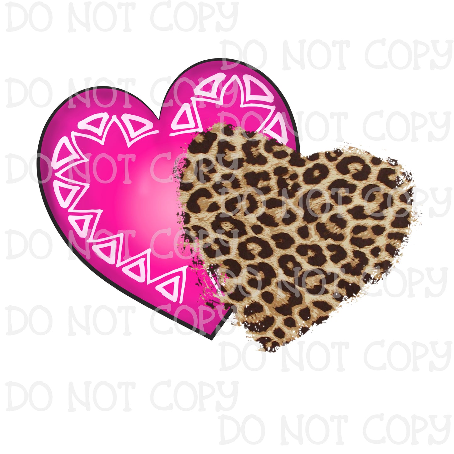 Pink and Leopard Hearts Sublimation