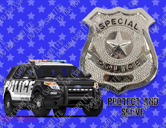 Police Car 20oz Skinny Straight Sublimation