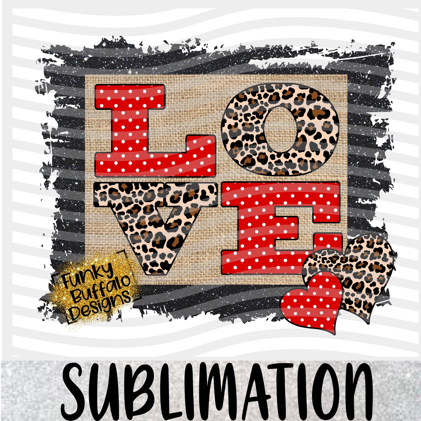 Red Leopard Love Sublimation