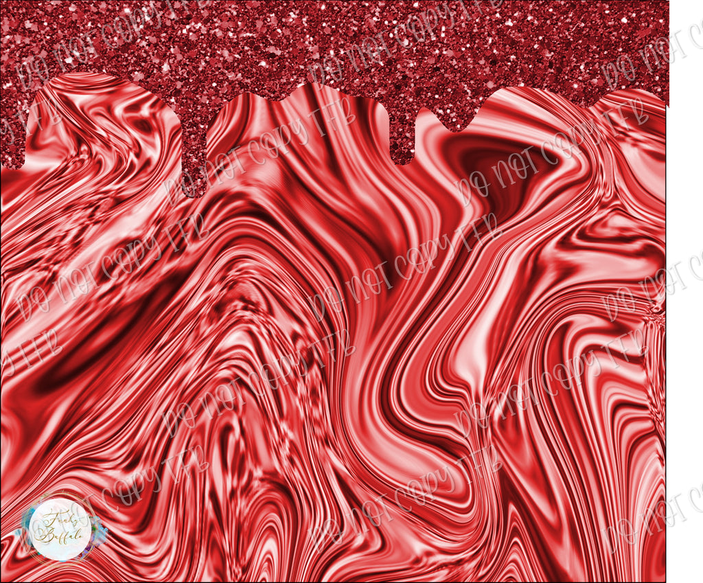 Red Marble Glitter 20oz Skinny Straight Sublimation