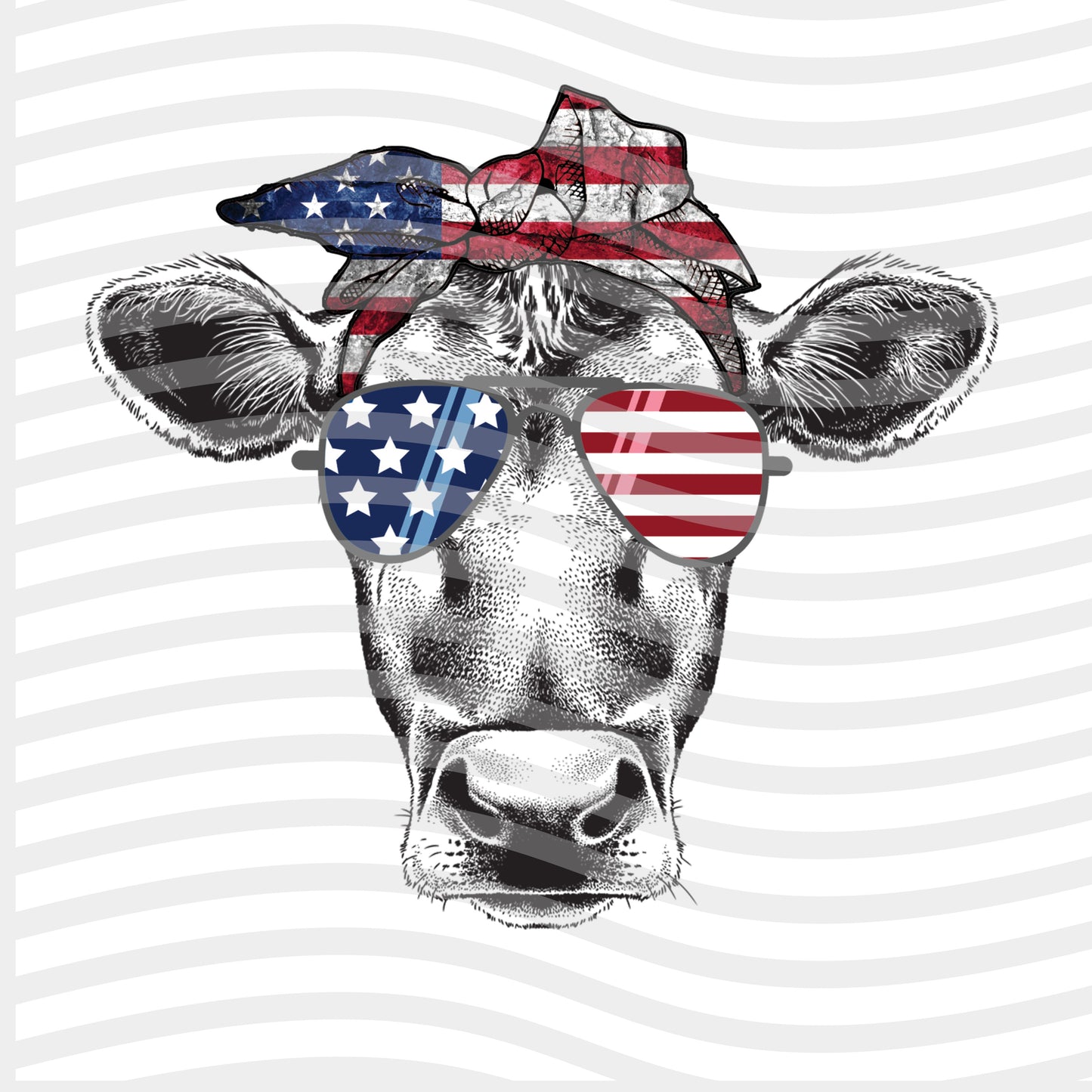 Red White and Blue Cow Sublimation