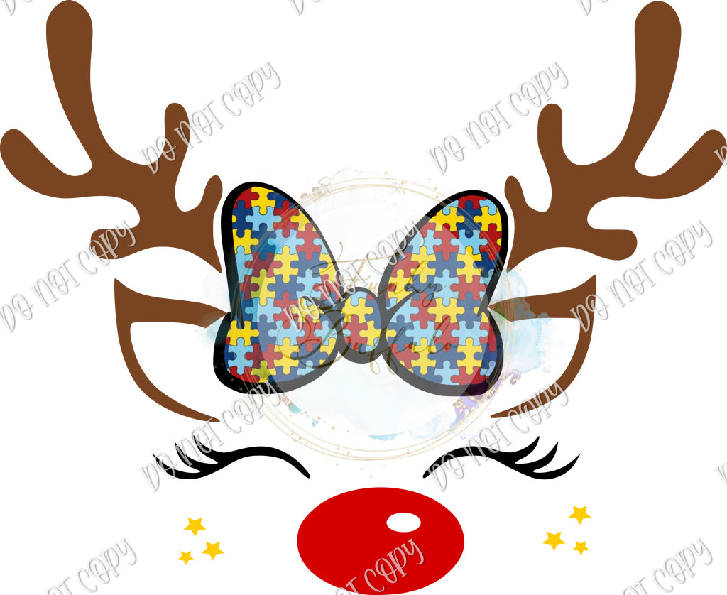 Reindeer Autism Bow