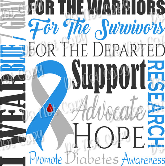 Wear Blue and Grey Diabetes Sublimation