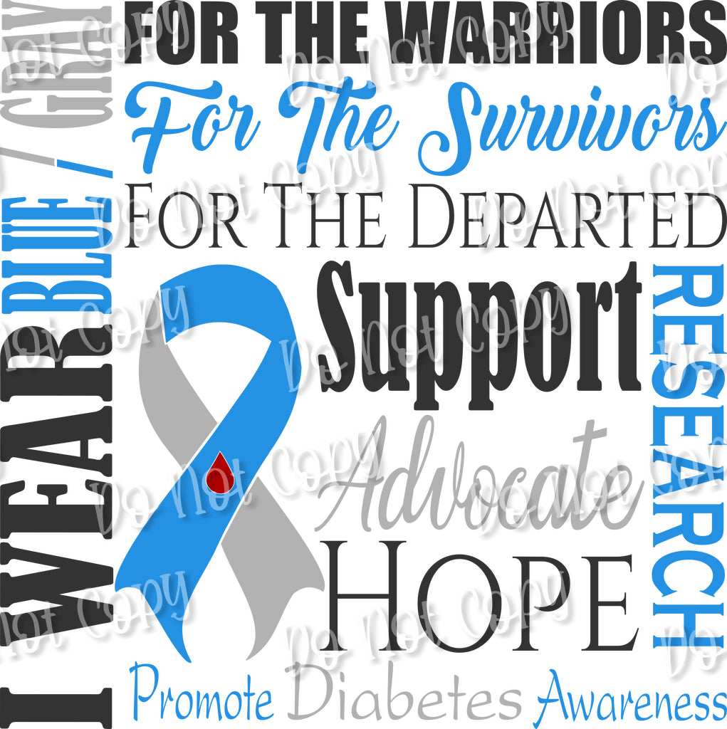 Wear Blue and Grey Diabetes Sublimation