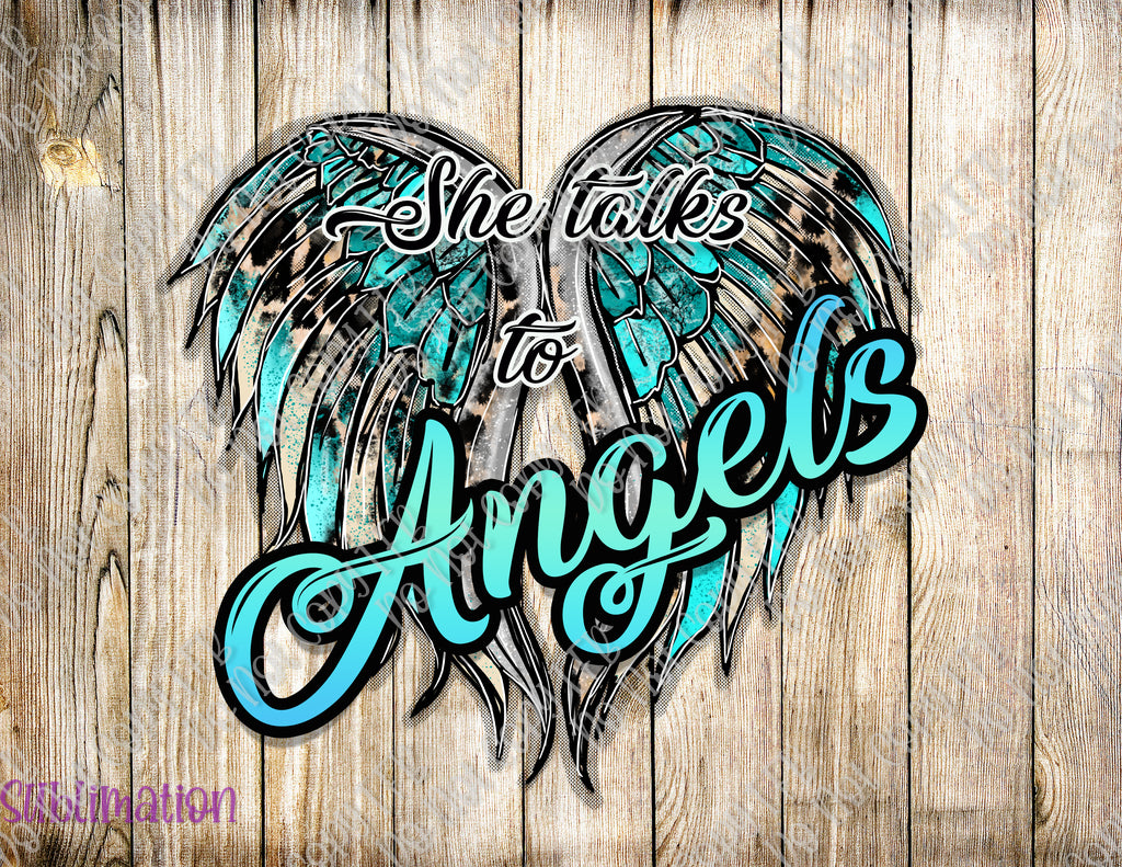 She Talks to Angels 20oz Skinny Straight Sublimation