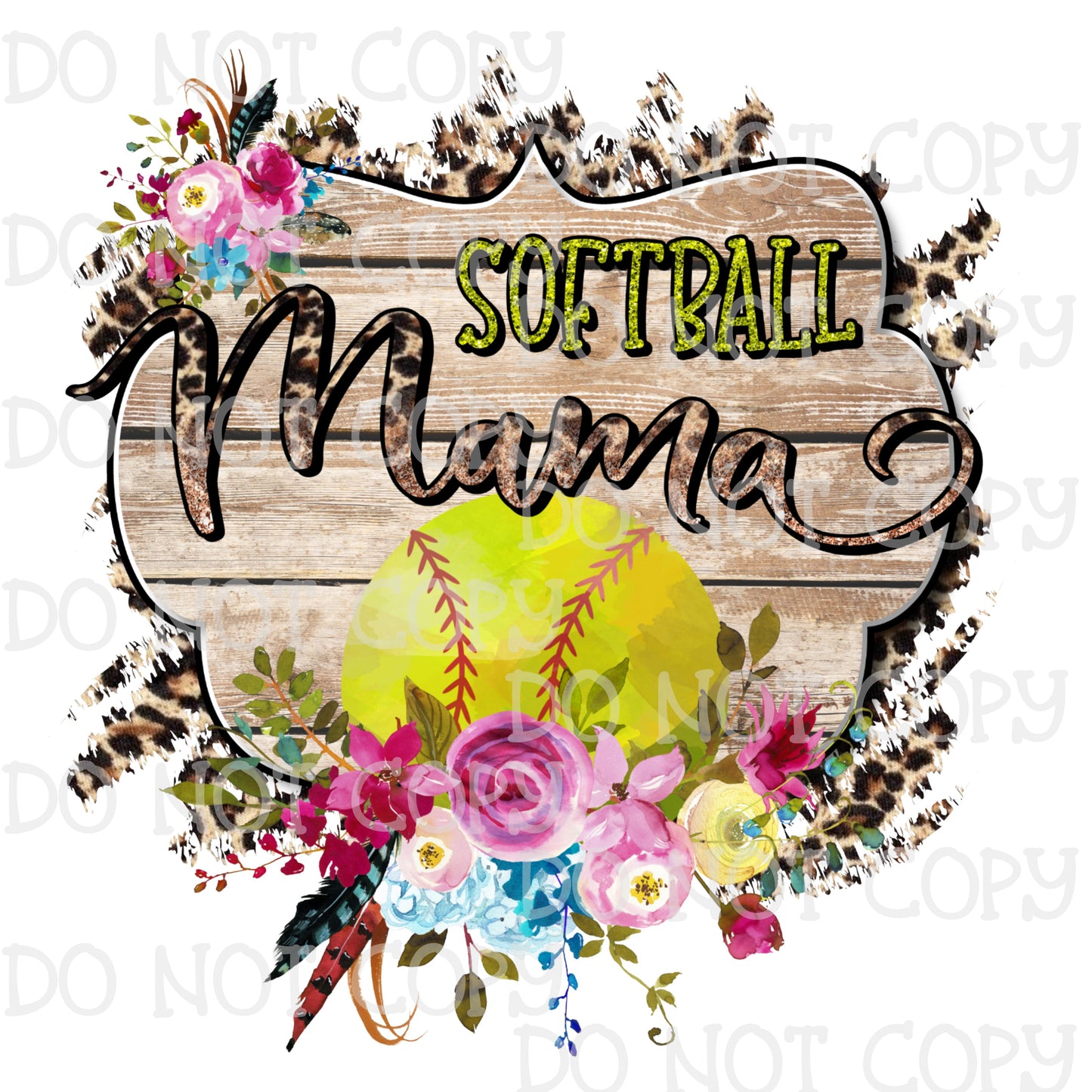 Softball Mama Floral Sublimation