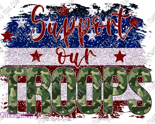 Support Our Troops Glitter Sublimation