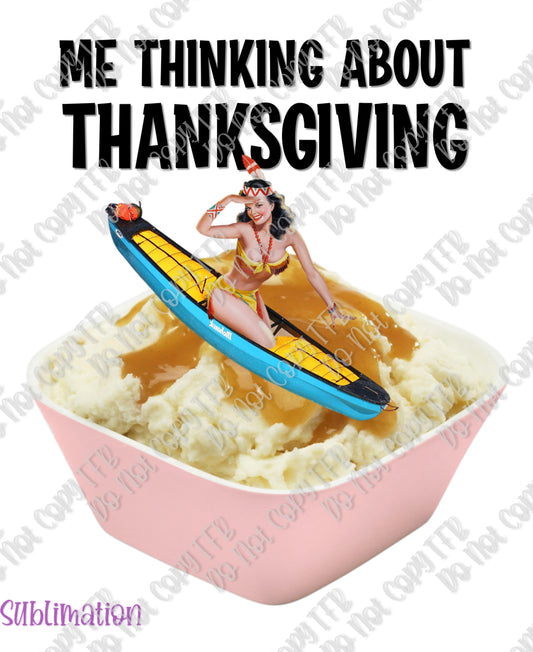 Thinking About Thanksgiving Sublimation Print