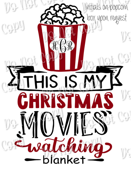Christmas Movie Watching Blanket Sublimation
