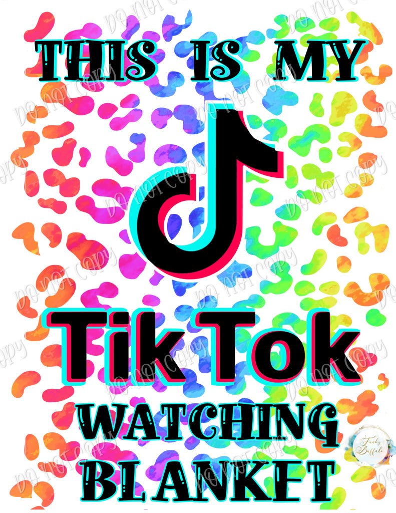 TikTok Watching Blanket Tie Dye Leopard Sublimation