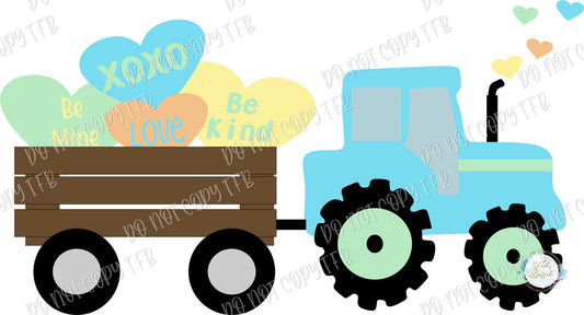 Tractor with Hearts Sublimation