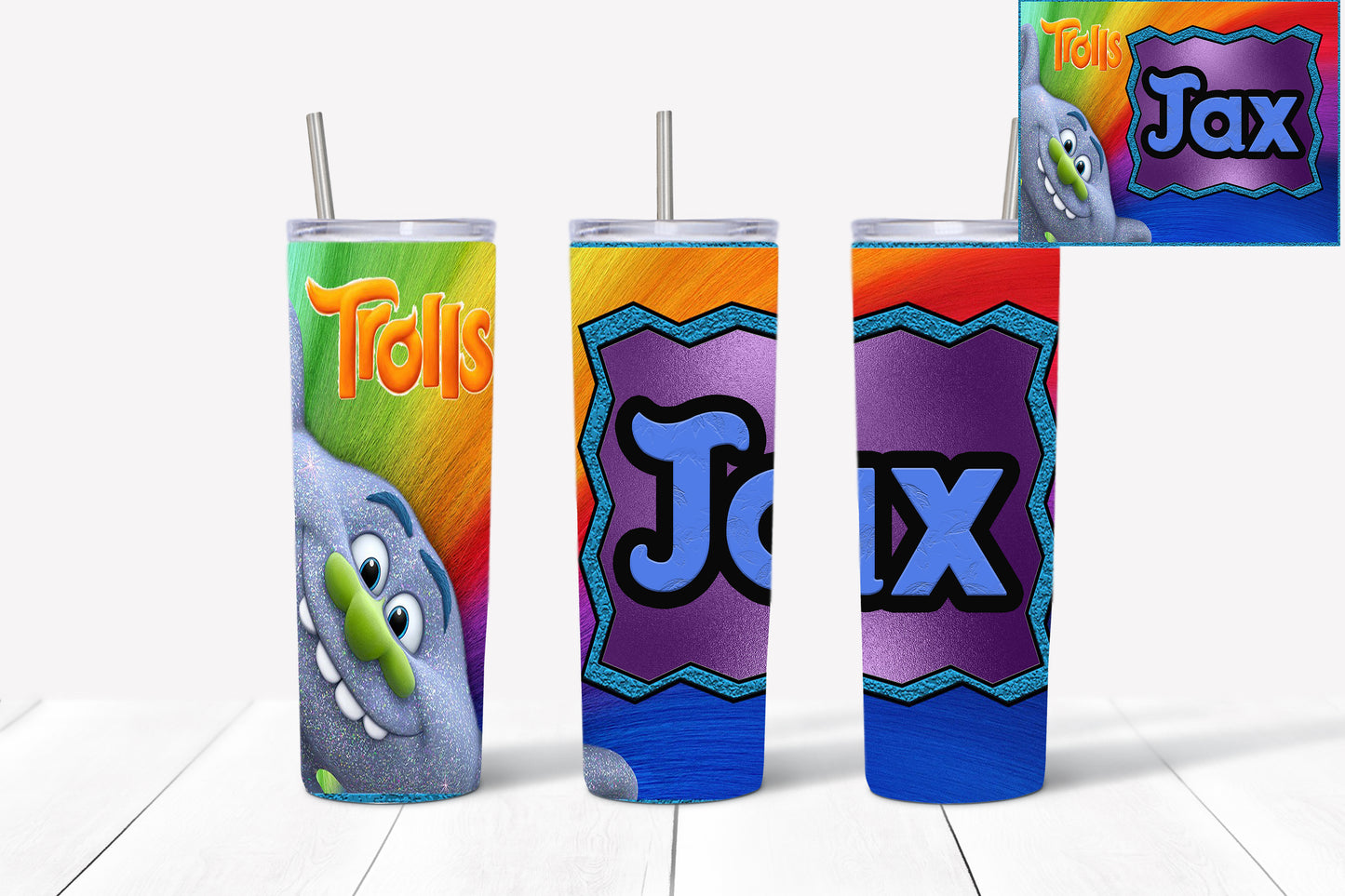 Trolls (Customizable)Tumbler Sublimation Prints