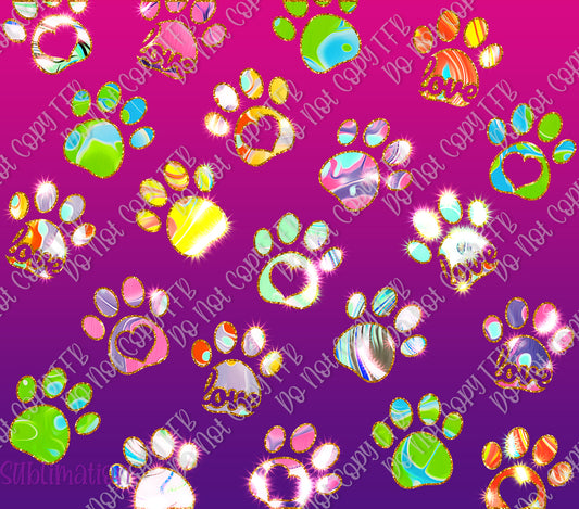 Pet Paws 1 20oz Skinny Straight Sublimation