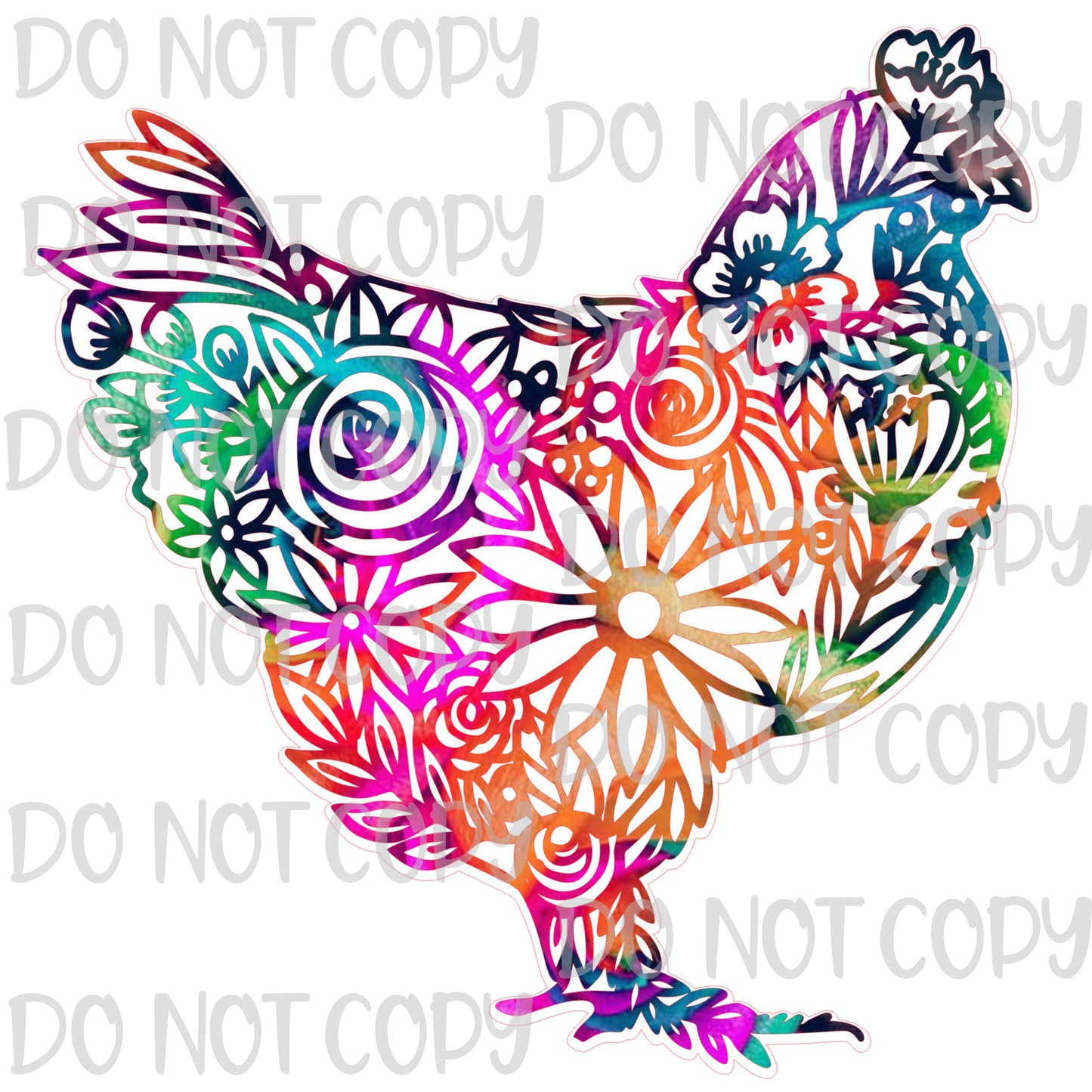 Tye Dye Floral Chicken