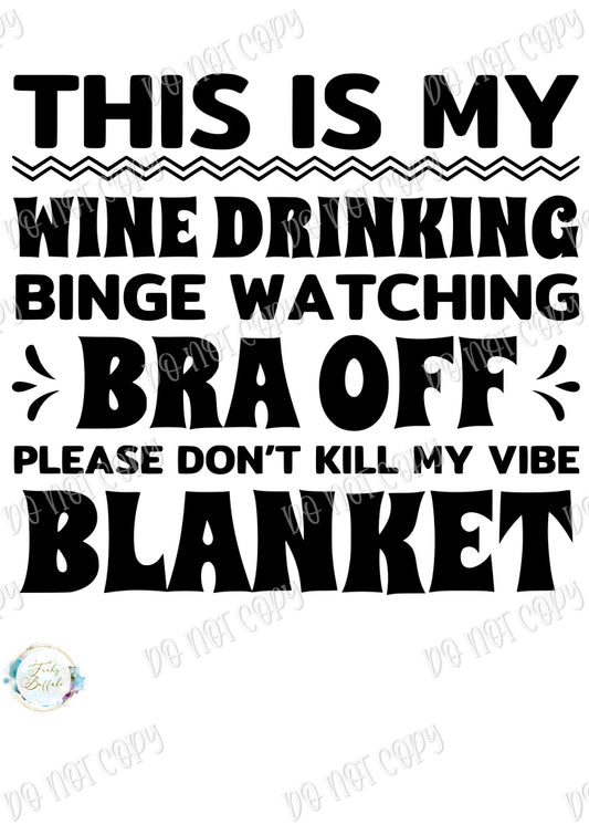 Wine Drinking Blanket Sublimation