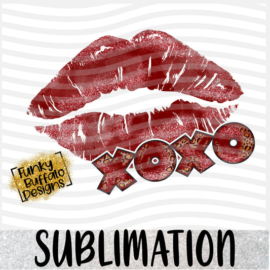 XOXO Glitter Lips Sublimation