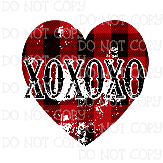 XOXO Distressed Heart Sublimation