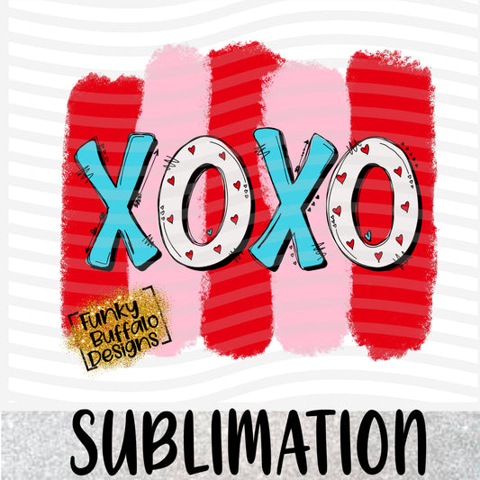 XOXO Red,PinkBlue Sublimation