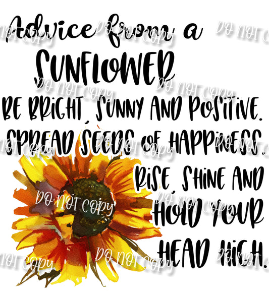 Advice from a Sunflower