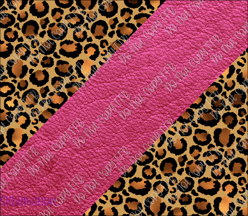 Leopard and Pink Leather Sublimation Prints