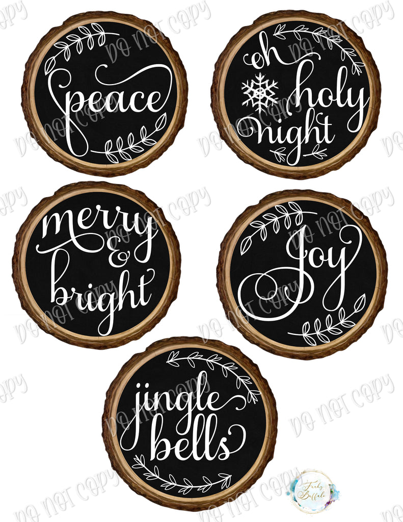 Black Ornaments With Words Sublimation