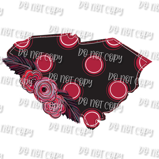 South Carolina Floral Polka Dot Sublimation